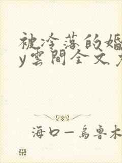 被冷落的婚姻by云间全文免费笔趣阁