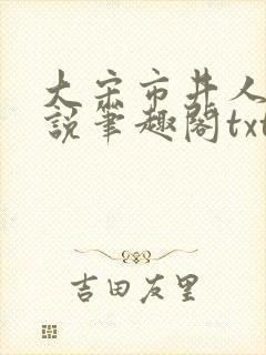 大宋市井人家小说笔趣阁txt