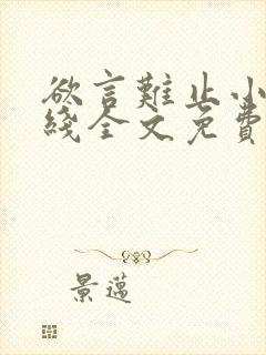 欲言难止小说在线全文免费阅读