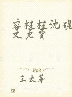 容枝枝沈砚书全文免费