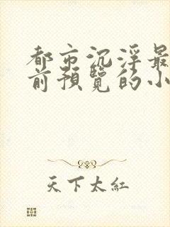 都市沉浮最快超前预览的小说3030