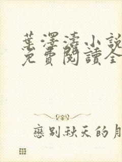 叶泽涛小说全文免费阅读全文