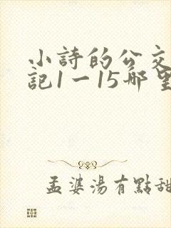 小诗的公交车日记1一15哪里能看