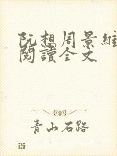 阮想周景维免费阅读全文