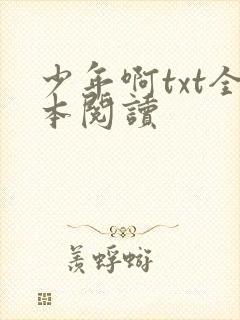 少年啊txt全本阅读