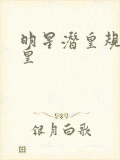 明星潜皇规则之皇