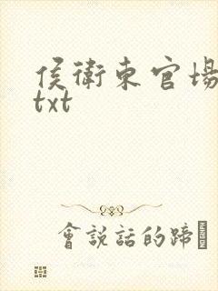 侯卫东官场笔记txt