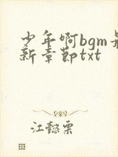 少年啊bgm最新章节txt