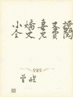 小娇妻又撩又甜全文免费阅读