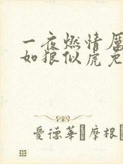一夜燃情厉先生如狼似虎免费阅读
