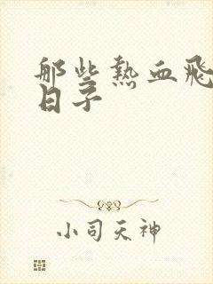 那些热血飞扬的日子