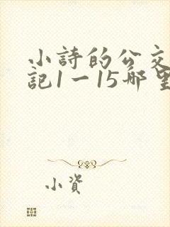 小诗的公交车日记1一15哪里能看