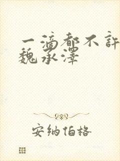 一滴都不许漏 魏承泽