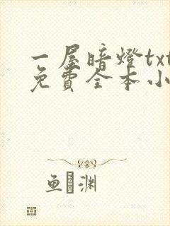 一屋暗灯txt免费全本小说电子书