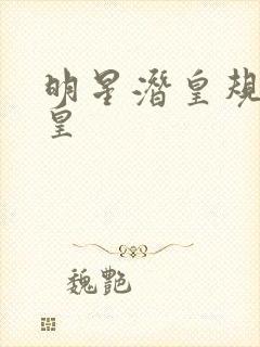 明星潜皇规则之皇