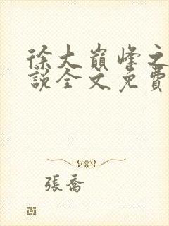 徐大巅峰之路小说全文免费阅读