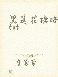 黑莲花攻略手册txt