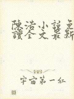 陈浩小说免费阅读全文最新