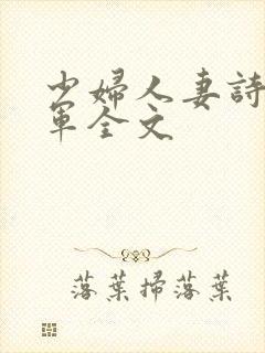少妇人妻诗雨小军全文