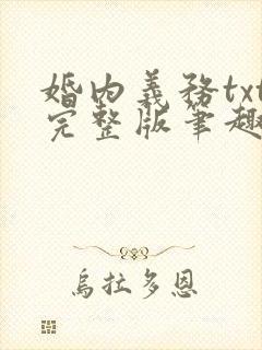 婚内义务txt完整版笔趣阁