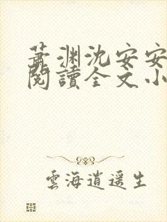 萧渊沈安安免费阅读全文小说