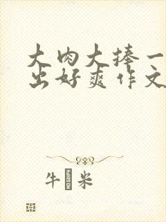 大肉大捧一进一出好爽作文