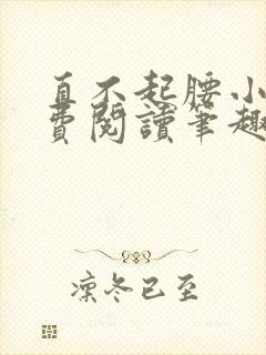 直不起腰小说免费阅读笔趣阁无弹窗