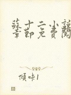 苏十二小说最新章节免费阅读下载