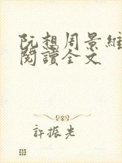 阮想周景维免费阅读全文