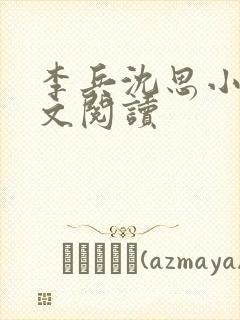 李兵沈思小说全文阅读