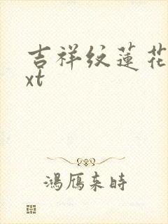 吉祥纹莲花楼txt