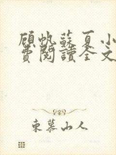 顾帆苏夏小说免费阅读全文