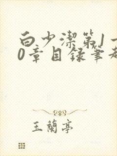 白少洁第1一40章目录笔趣阁