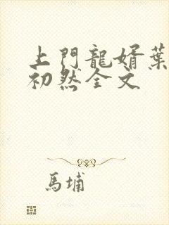 上门龙婿叶辰萧初然全文