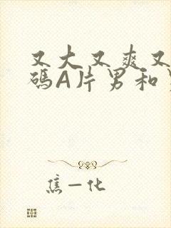 又大又爽又黄无码A片男和男