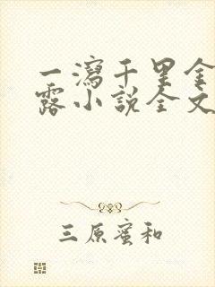 一泻千里金银花露小说全文免费阅读