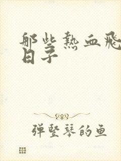 那些热血飞扬的日子