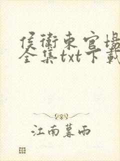 侯卫东官场笔记全集txt下载