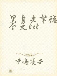 黑月光拿稳小说全文txt