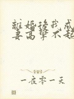 离婚后我成了前妻高攀不起的神