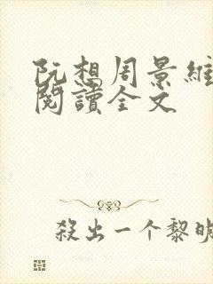 阮想周景维免费阅读全文