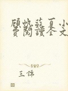 顾帆苏夏小说免费阅读全文