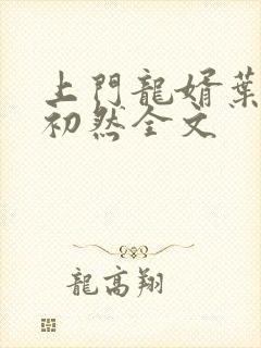 上门龙婿叶辰萧初然全文