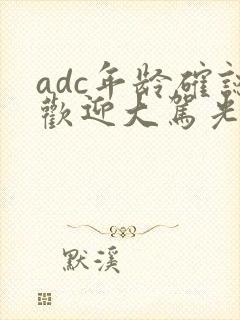 adc年龄确认欢迎大驾光临小说