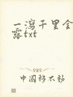 一泻千里金银花露txt