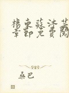 杨东苏沐芸最新章节免费阅读小说