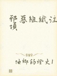 邪恶组织注意事项