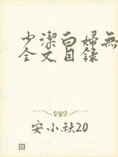 少洁白妇无删减全文目录