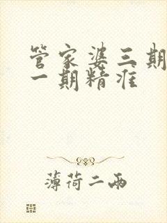 管家婆三期必开一期精准