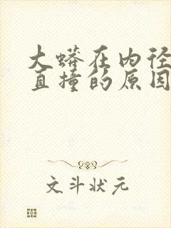 大蟒在内径横冲直撞的原因